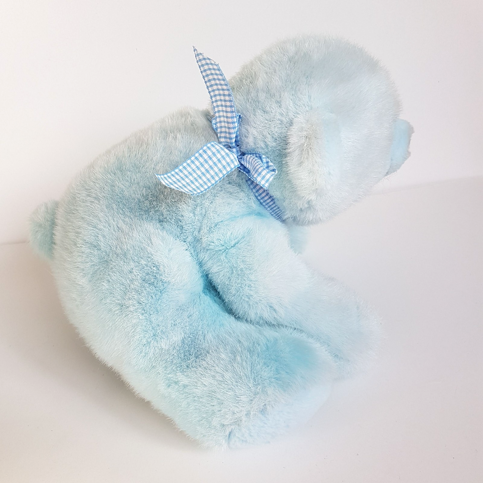 Vintage Tomfoolery BLUE TEDDY BEAR 25cm long Plush Soft Toy Stuffed Animal Cute2