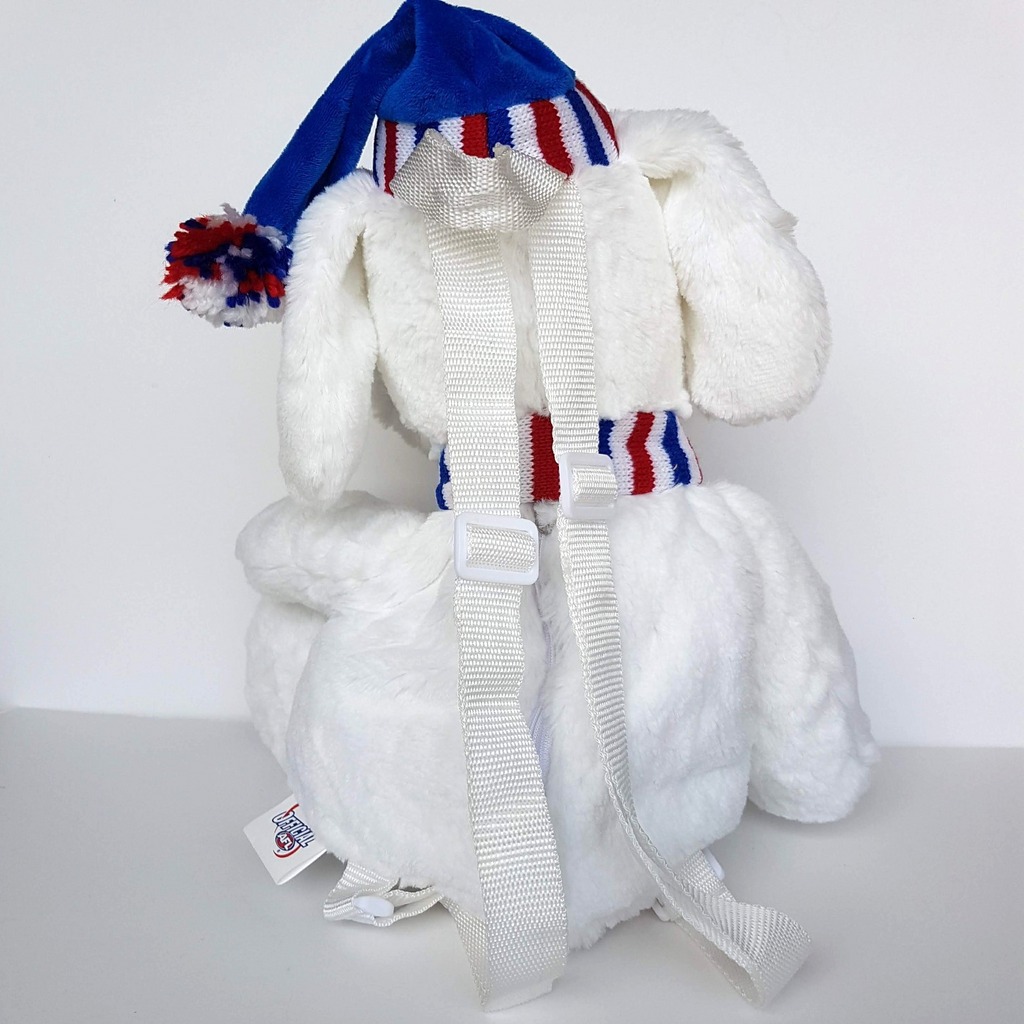 AFL WESTERN BULLDOGS Football Backpack Plush Dog Kids Bag Footy Merchandise Toy9