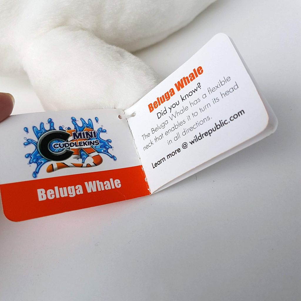 Wild Republic Mini Cuddlekins WHITE BELUGA WHALE 38cm Stuffed Animal Soft Toy10