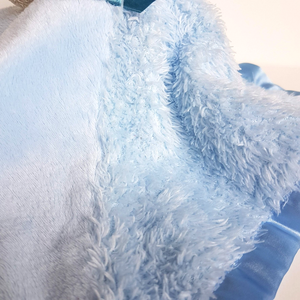 Baby Baby BLUE TEDDY LOVEY Plush Rattle Soft Toy Comforter Security Blanket Toy3