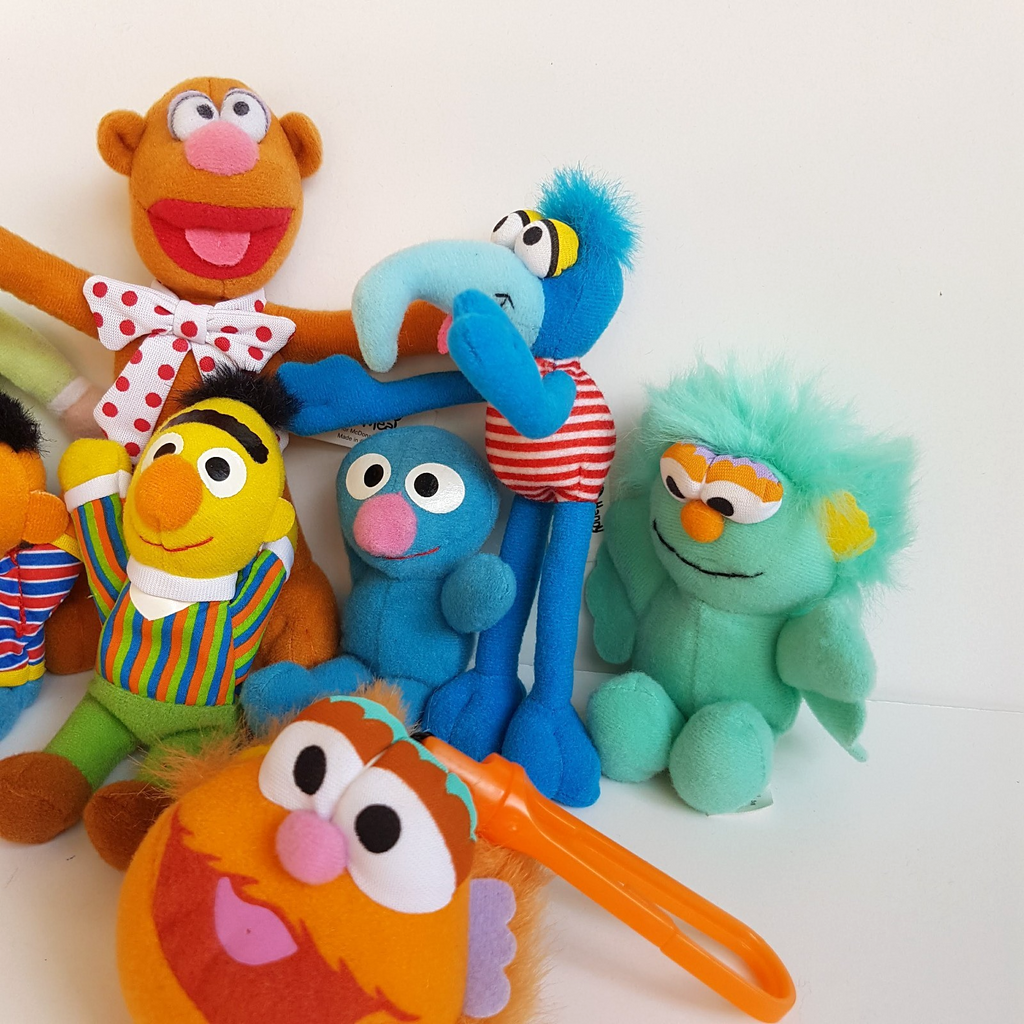SESAME STREET + MUPPETS McDonalds Happy Meal Soft Toys LOT Plush Soft Toy Bundle3
