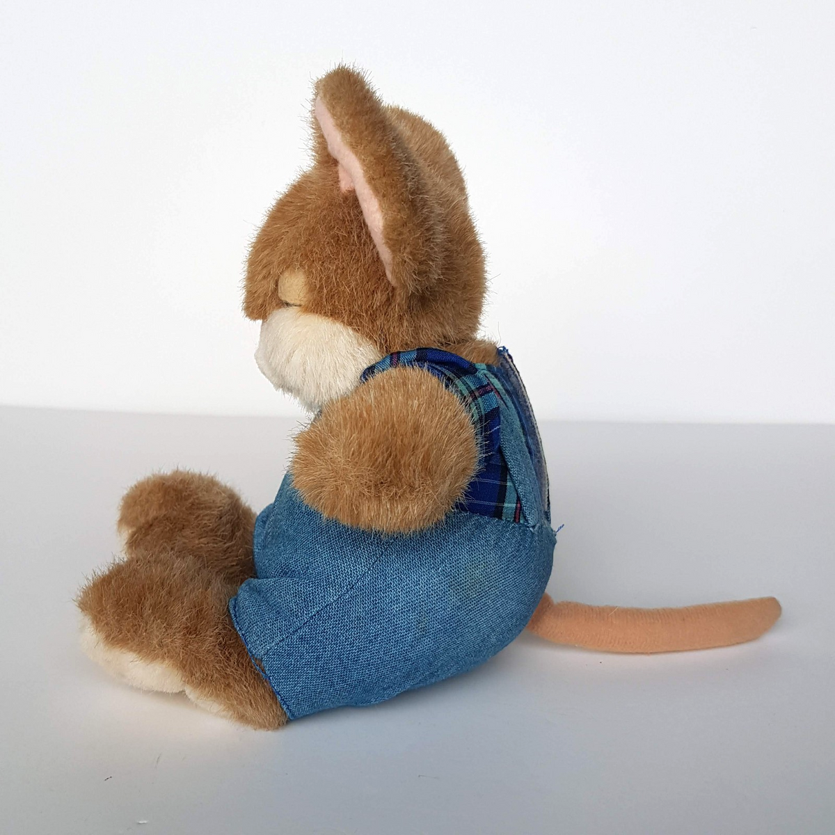 Cute LIL MOUSE in Overalls Plush 17cm Rat Rodent Soft Toy Farmer Stuffed Animal2