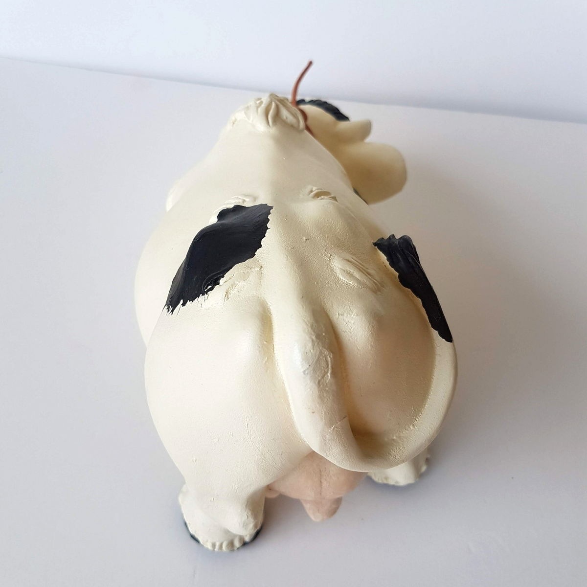 Vintage Heavy COW Figure Statue RGML Bell Resin Holstein Collectible Black White10