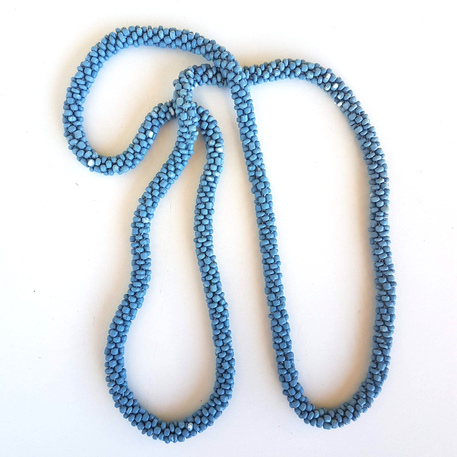 Beaded Long ROPE STRAND NECKLACE 120cm Blue Beach Jewellery Coastal Boho Fashion0