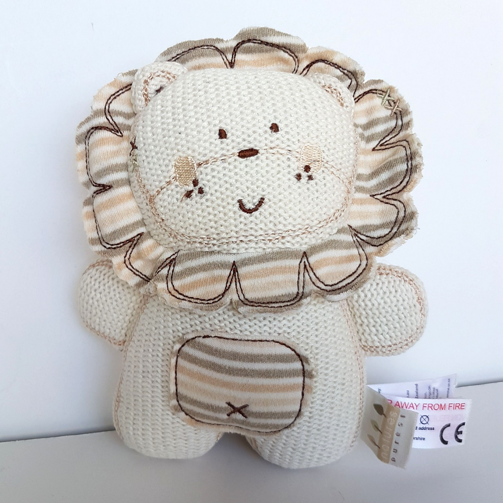 Nature's Purest LION LOVEY RATTLE Plush Knit Security Comforter Blanket Soft Toy1