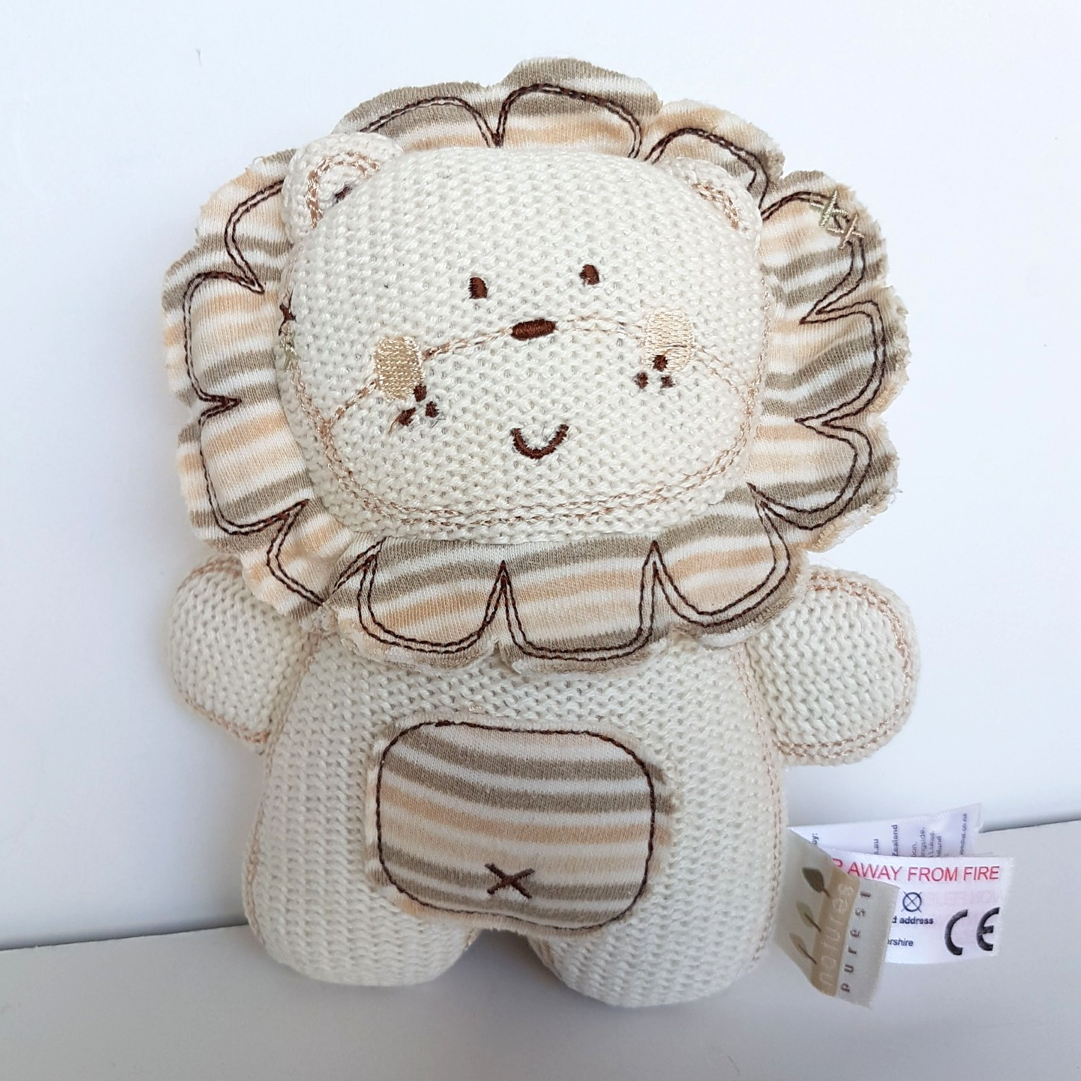 Nature's Purest LION LOVEY RATTLE Plush Knit Security Comforter Blanket Soft Toy1