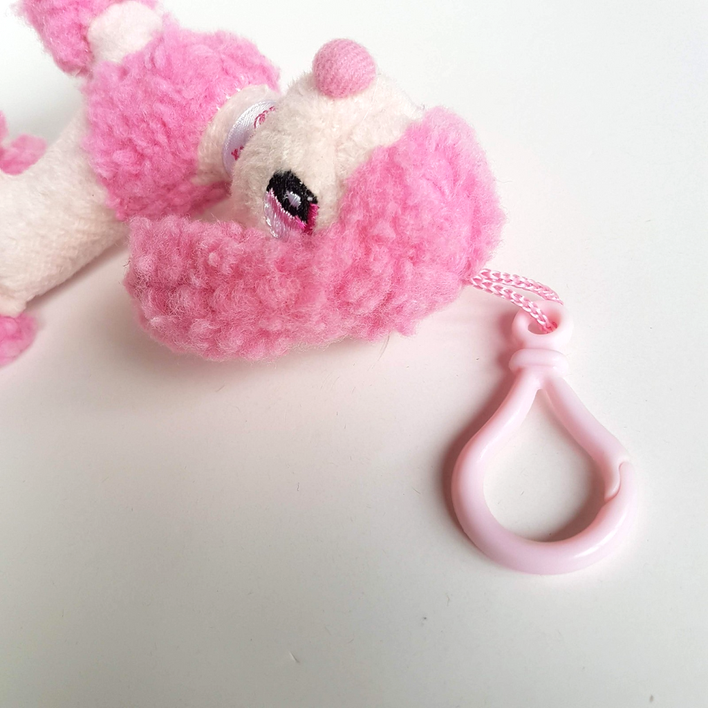 BARBIE PINK POODLE Mattel Key Ring Clip On 2006 Plush Stuffed Animal Soft Toy6