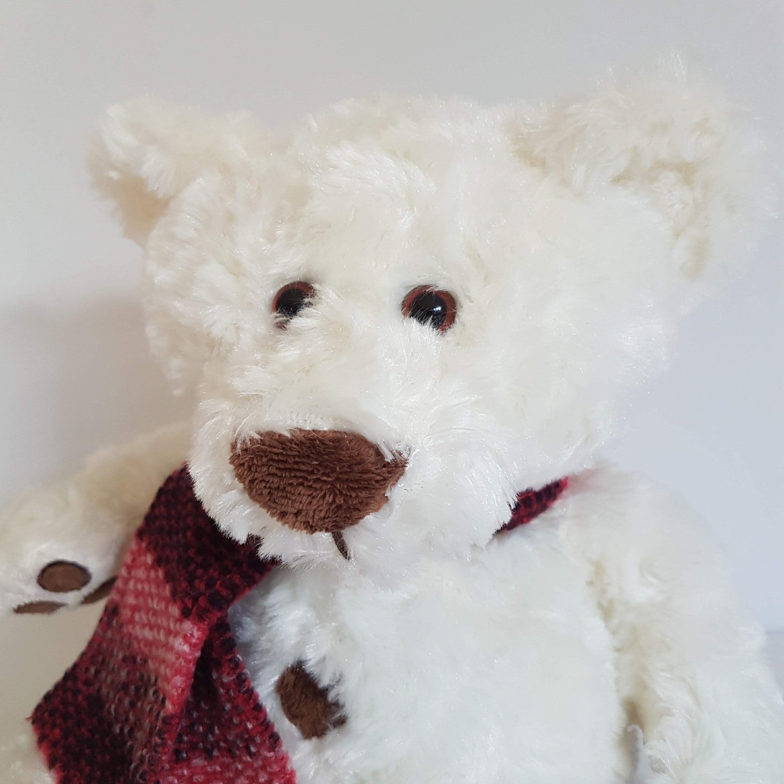 Myer BAXTER Teddy Bear Red Scarf 33cm Stuffed Animal Soft Toy Bear Cuddly Cute1