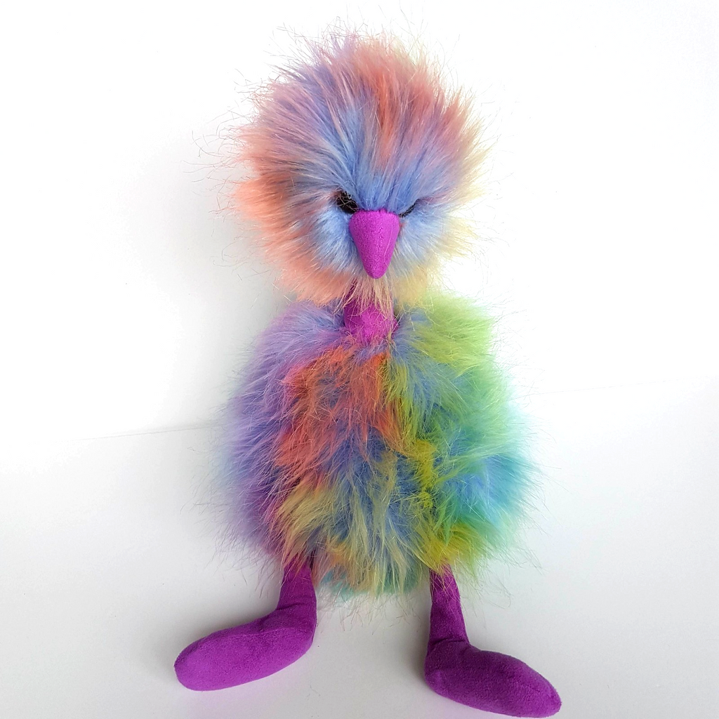 Jellycat RAINBOW POMPOM OSTRICH 37cm Retired Stuffed Animal Bird Soft Toy Cute3