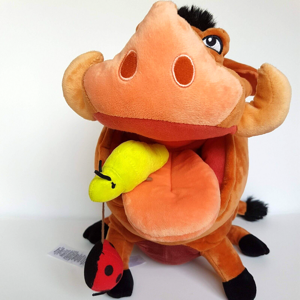 DISNEY Lion King PUMBAA WARTHOG BOAR 33cm Pig Plush Stuffed Animal Soft Toy Bugs2