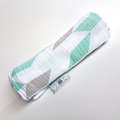 Weegoamigo MUSLIN WRAP Swaddle Baby Blanket Green White Geometric 100% Cotton0