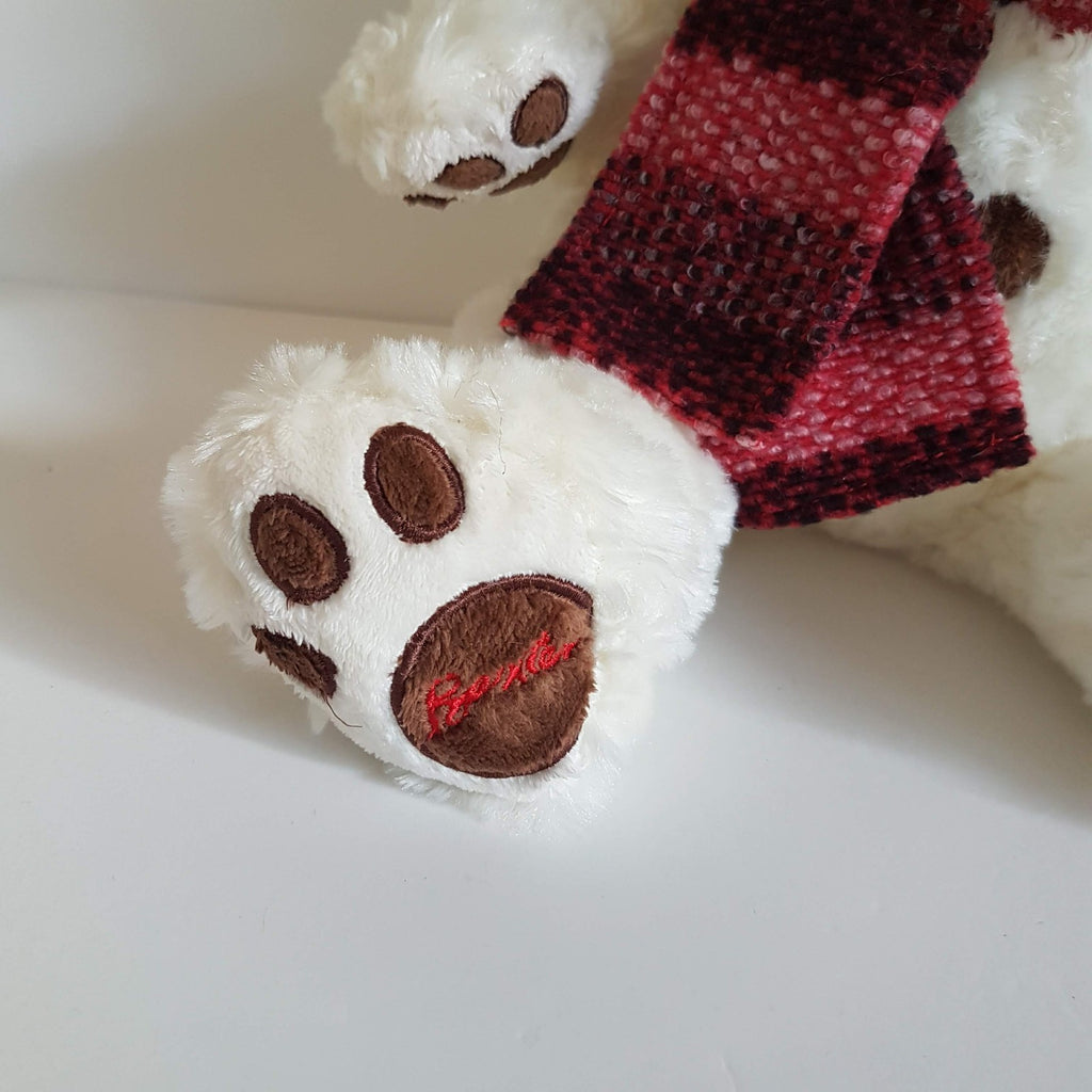 Myer BAXTER Teddy Bear Red Scarf 33cm Stuffed Animal Soft Toy Bear Cuddly Cute3