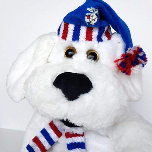 AFL WESTERN BULLDOGS Football Backpack Plush Dog Kids Bag Footy Merchandise Toy1