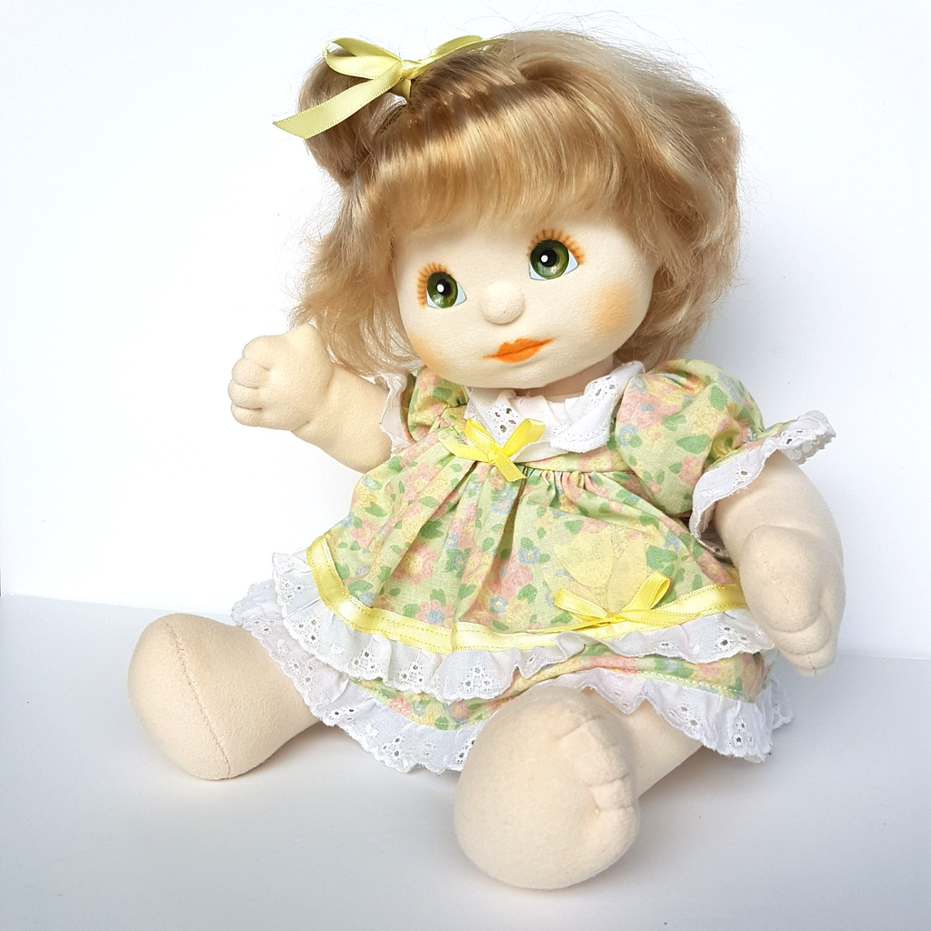 My Child Doll ASH TWO TONE TOP KNOT US Pale Skin 1986 Green Eyes Peach DRESSED6