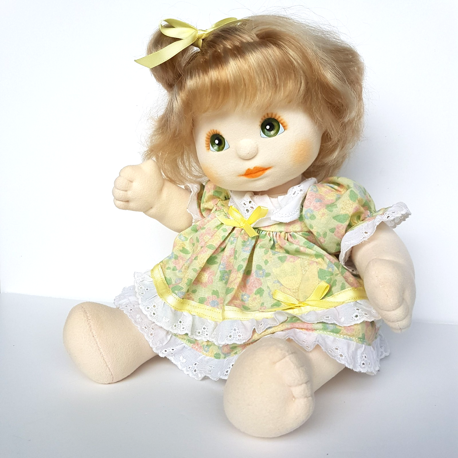 My Child Doll ASH TWO TONE TOP KNOT US Pale Skin 1986 Green Eyes Peach DRESSED6