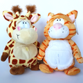 Korimco GIRAFFE + GINGER CAT Plush 28cm Soft Toy Stuffed Animal Belly Button0