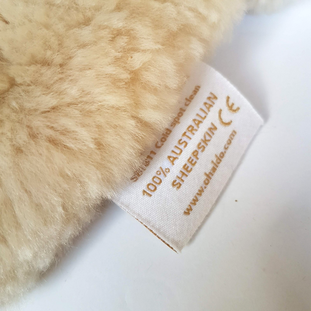 Oh Aldo 100% Australian Sheepskin FLAT BEAR Soft Toy 29cm Stuffed Animal Genuine7