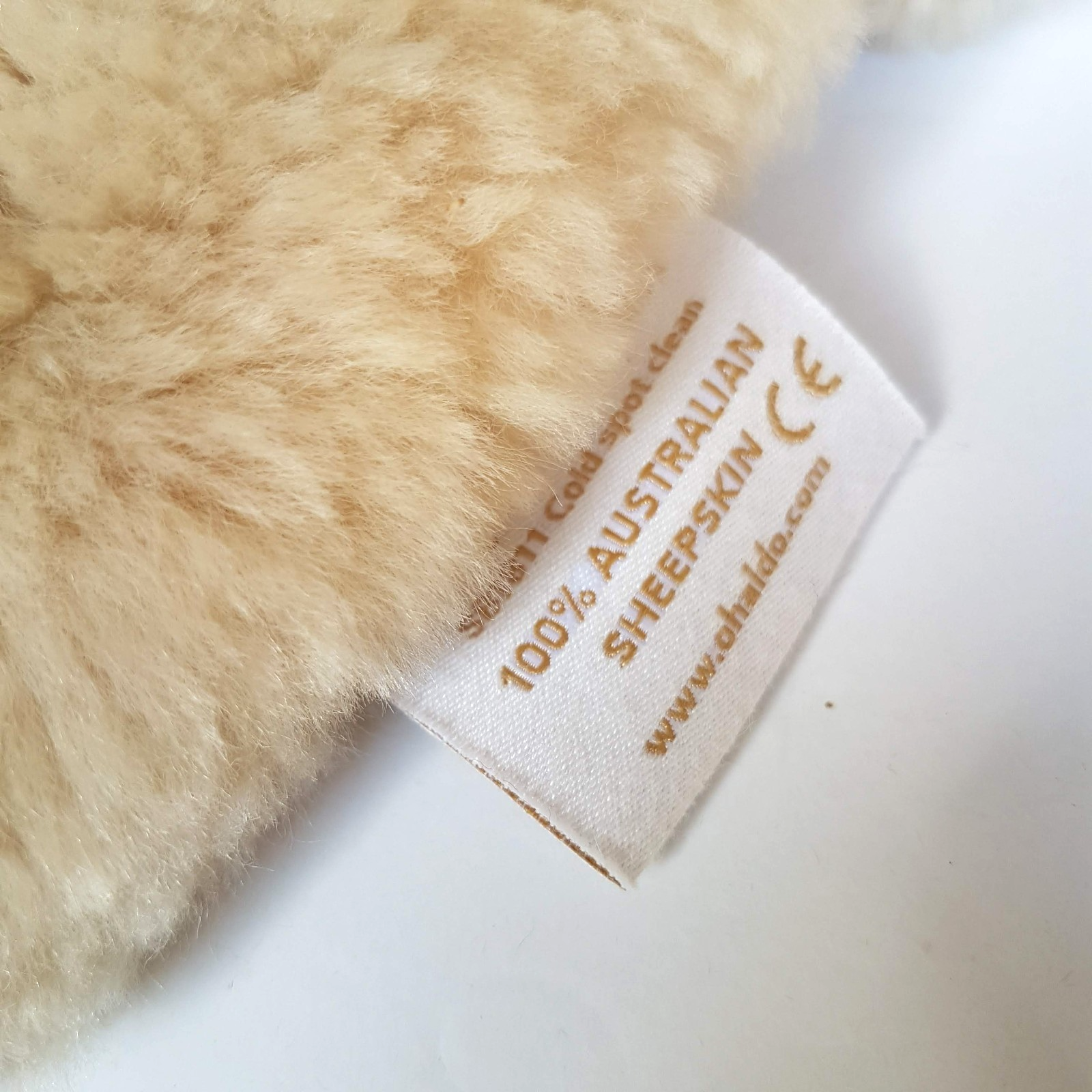 Oh Aldo 100% Australian Sheepskin FLAT BEAR Soft Toy 29cm Stuffed Animal Genuine7