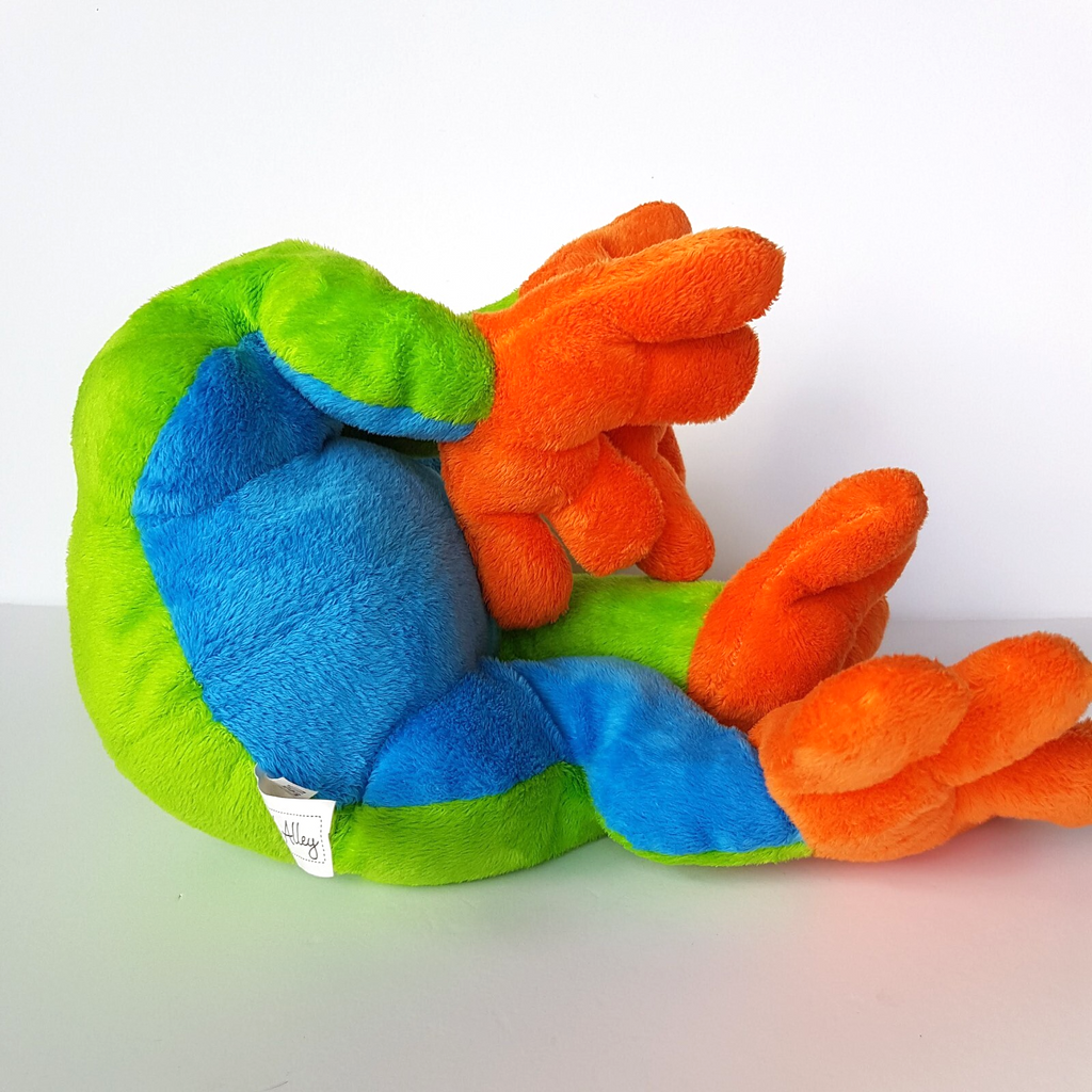 Animal Alley NEON FROG Floppy Big Feet 10" Plush Stuffed Animal Soft Toy Reptile10