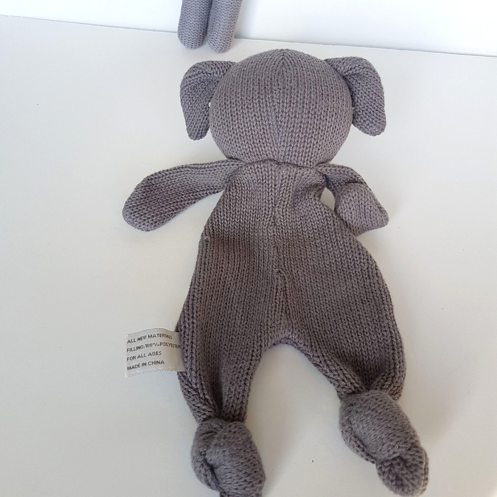 ES Kids DOG LOVEY + RATTLE SET Knit Plush Comforter Security Blanket Soft Toy7
