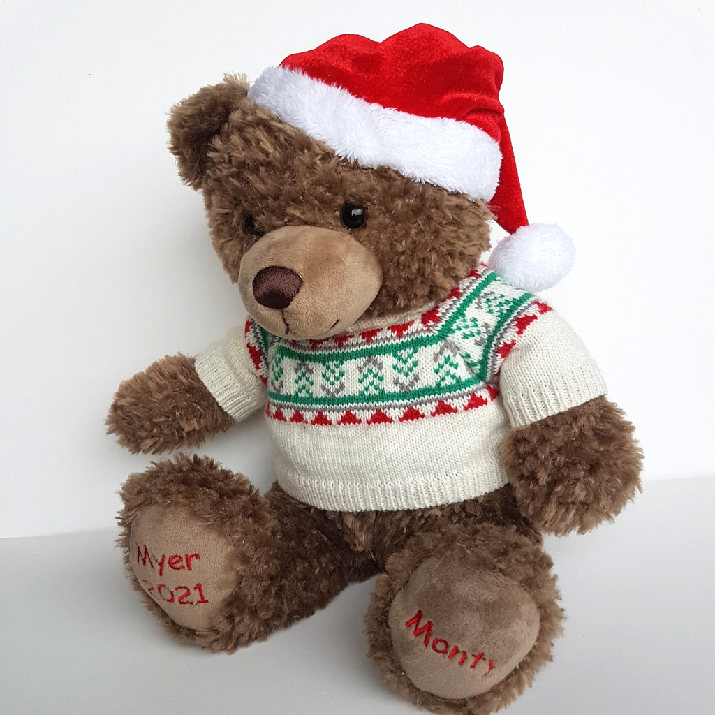 Myer CHRISTMAS BEAR MONTY 2021 Plush Teddy Bear 39cm Stuffed Animal Soft Toy0