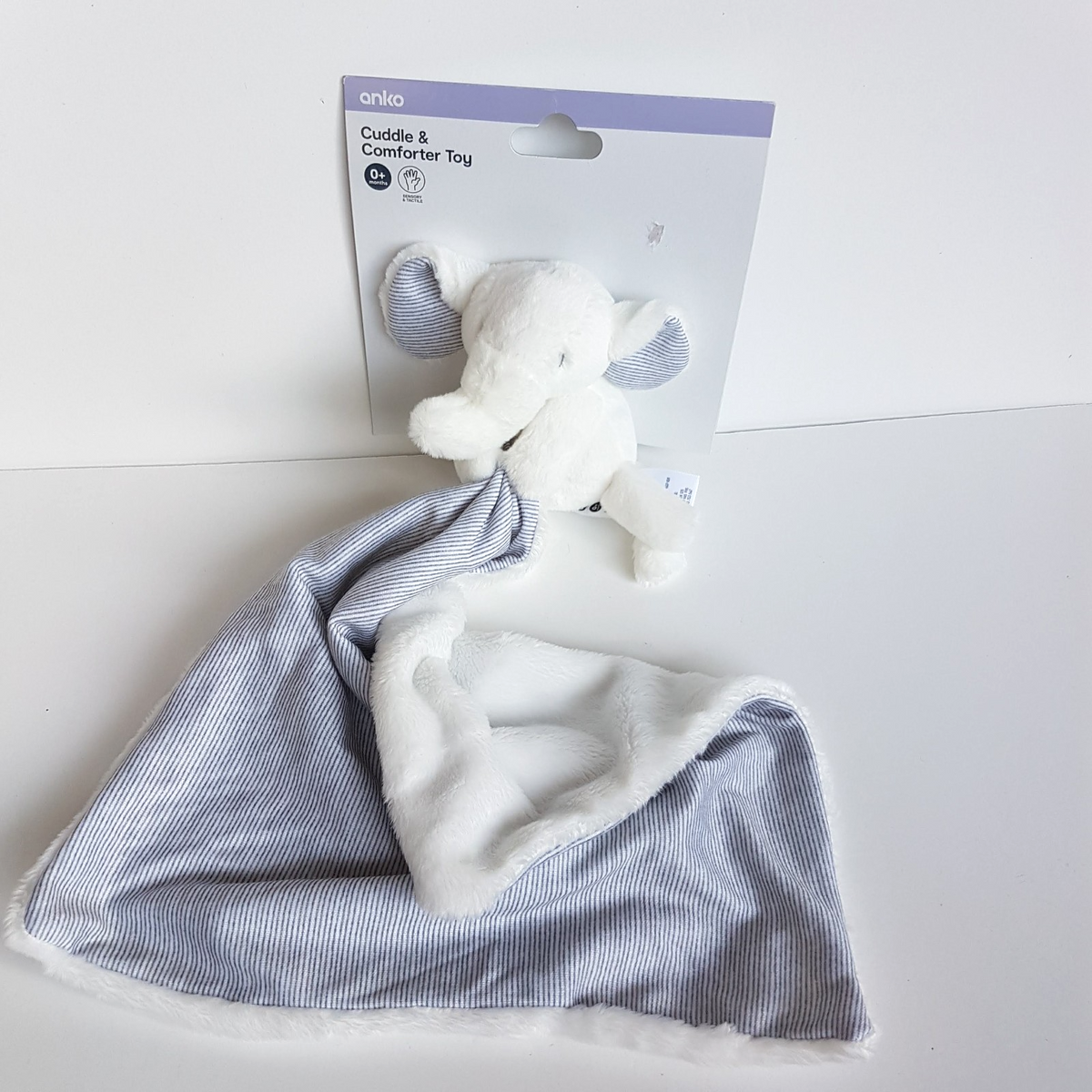 Anko WHITE ELEPHANT Baby Lovey TAGS Security Blanket Comforter Plush Soft Toy4