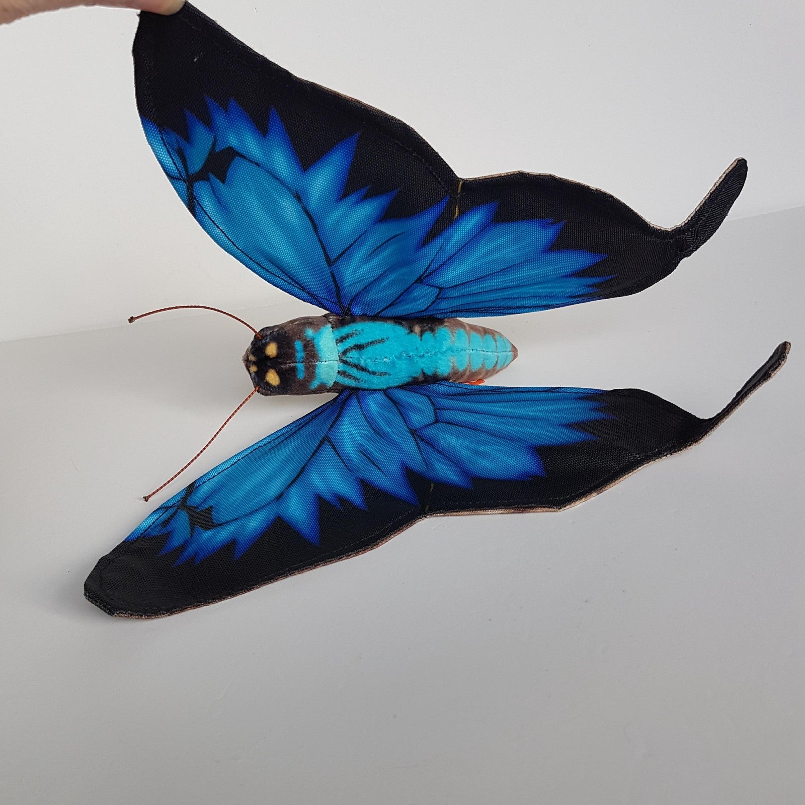 Wild Republic BLUE MORPHO BUTTERFLY Finger Puppet Plush Soft Toy Stuffed Animal5