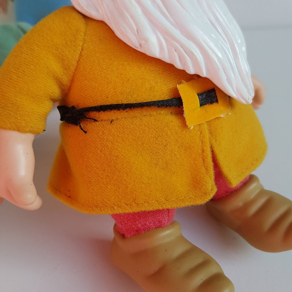 Applause SEVEN DWARFS Rubber Face Plush Soft Toy Dopey Bashful Happy Vintage Toy7