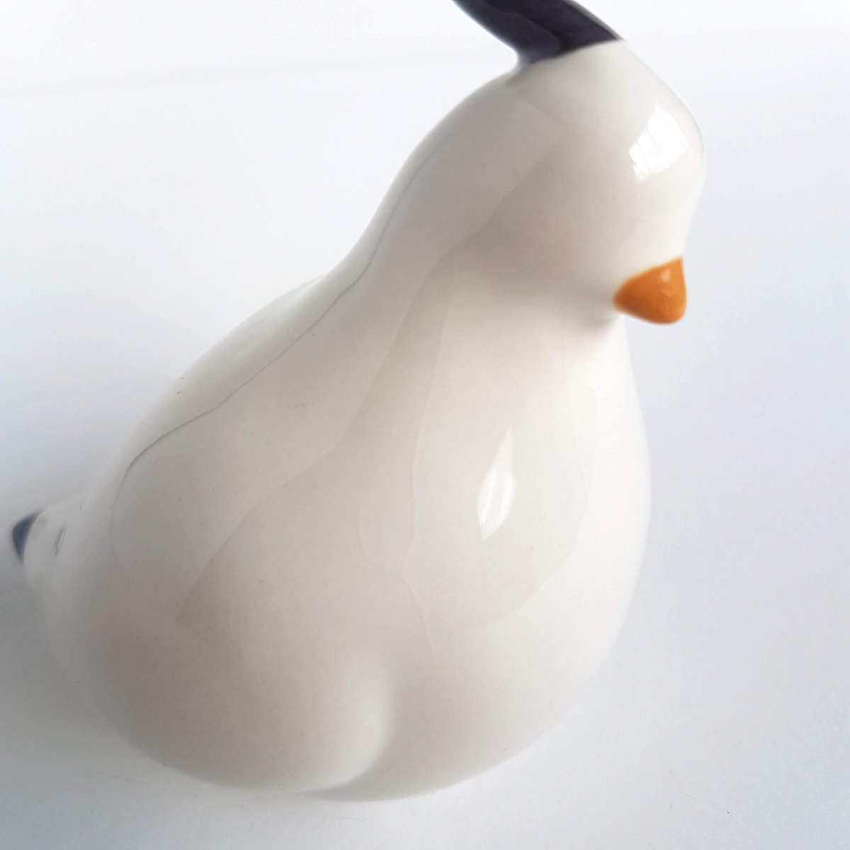 Glazed CERAMIC QUAIL BIRD Decorative Figure "Jillian" signed Neutral Home Decor1