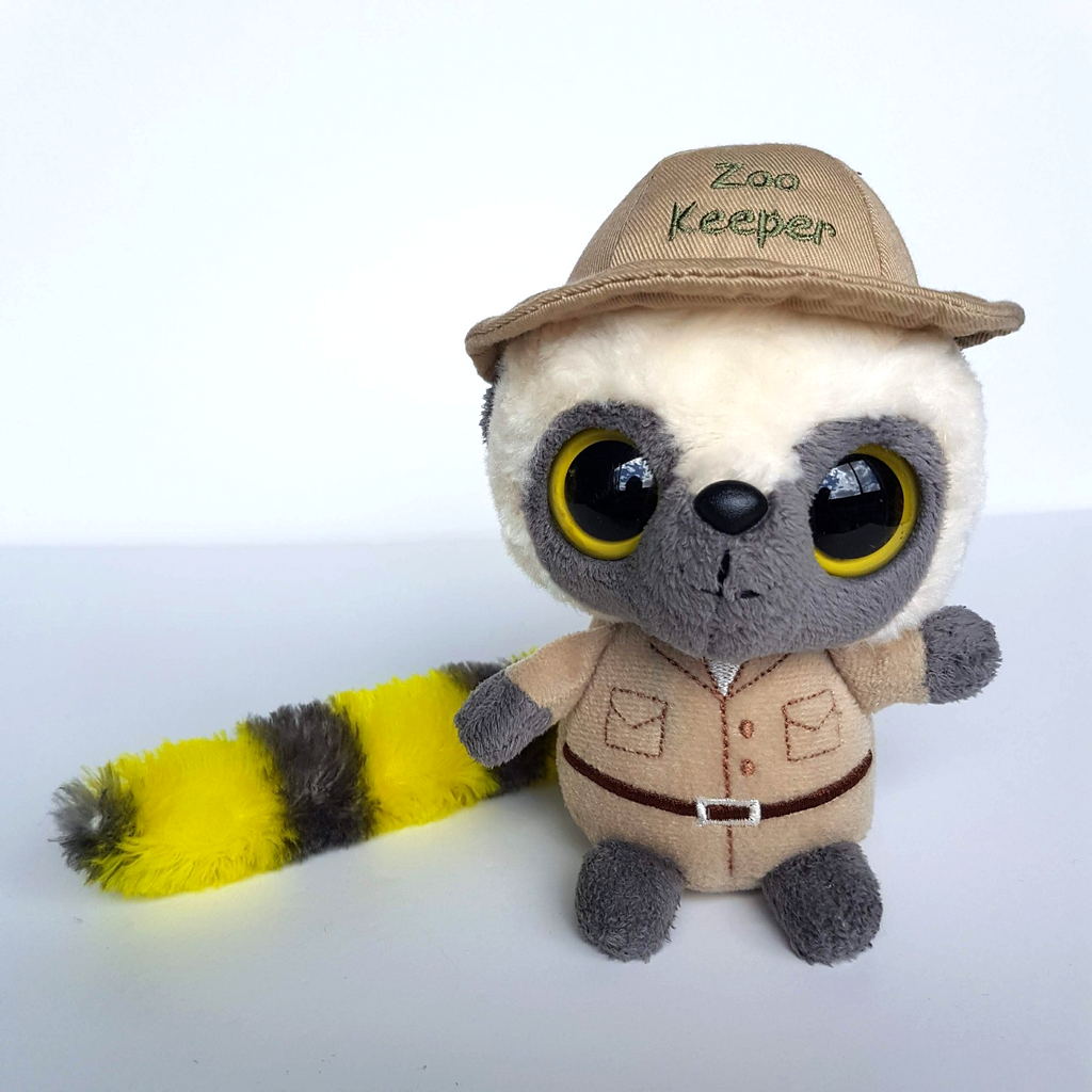 YooHoo Friends ZOO KEEPER LEMUR Plush Soft Toy Stuffed Animal 16cm Big Eyes Toy0
