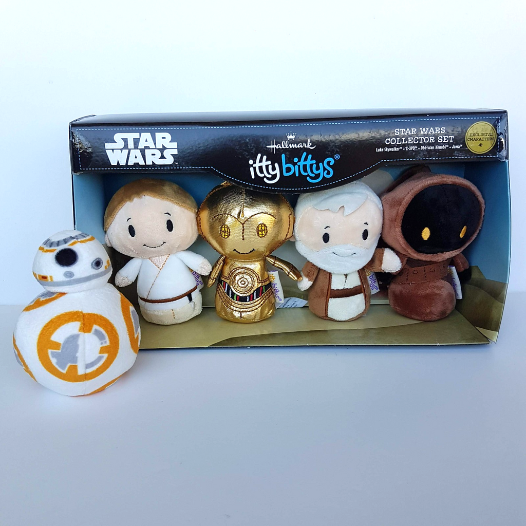 Itty Bittys STAR WARS COLLECTOR SET Luke C 3PO Obi Wan Jawa PLUS BB 8 Soft Toy0