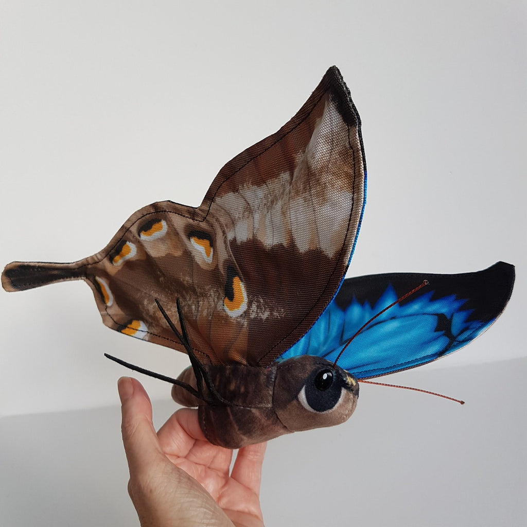 Wild Republic BLUE MORPHO BUTTERFLY Finger Puppet Plush Soft Toy Stuffed Animal0