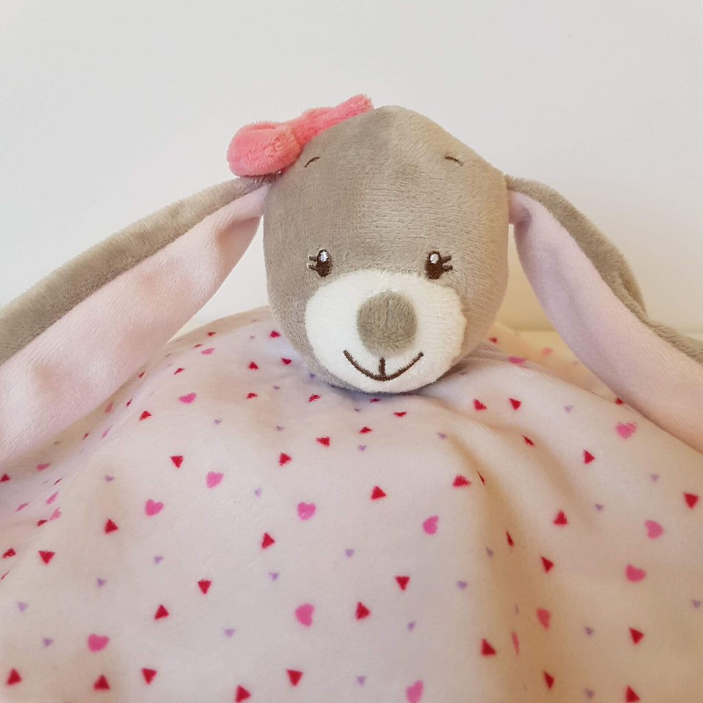 Funny Zoo BUNNY RABBIT LOVEY Rattle Plush Security Blanket Comforter Soft Toy1