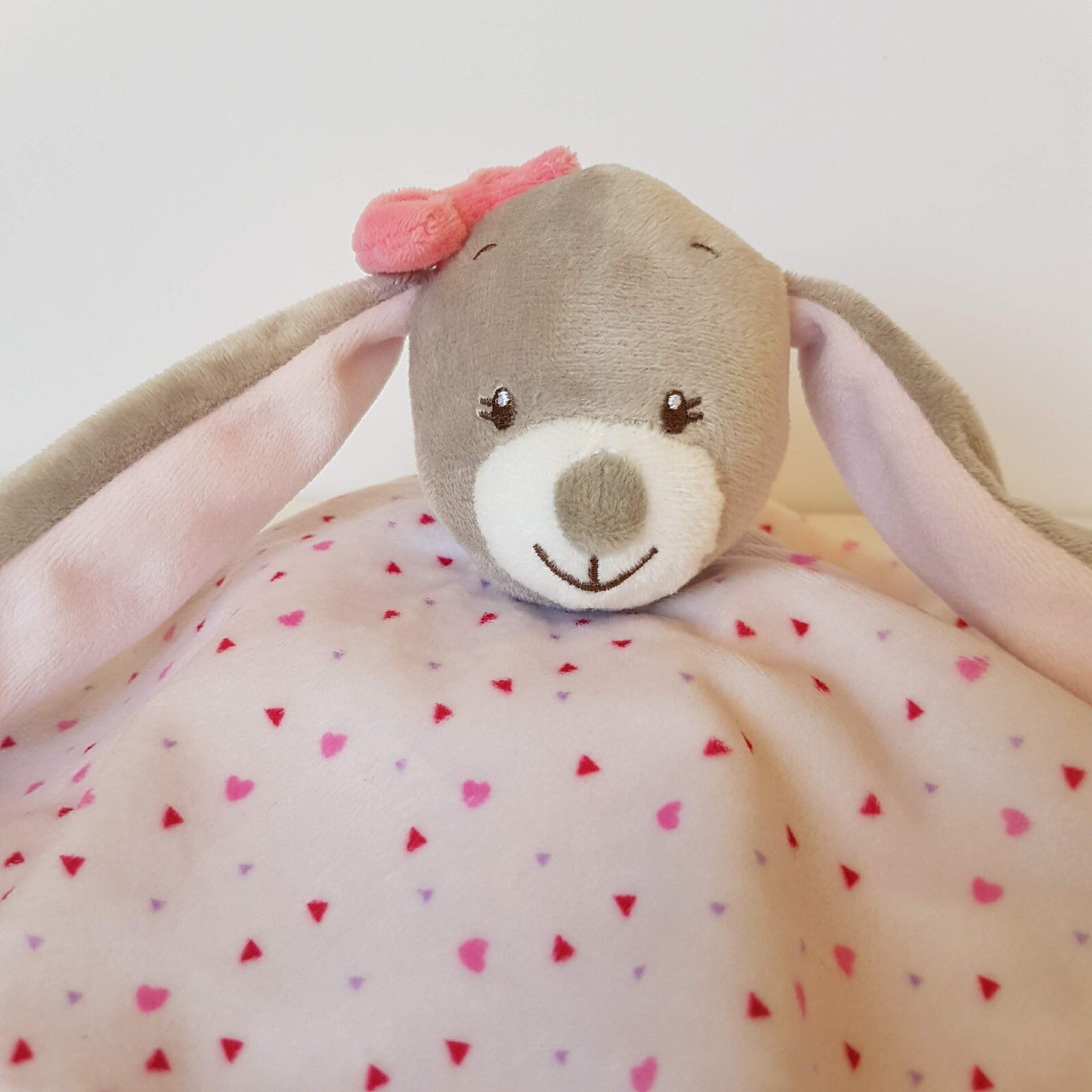 Funny Zoo BUNNY RABBIT LOVEY Rattle Plush Security Blanket Comforter Soft Toy1