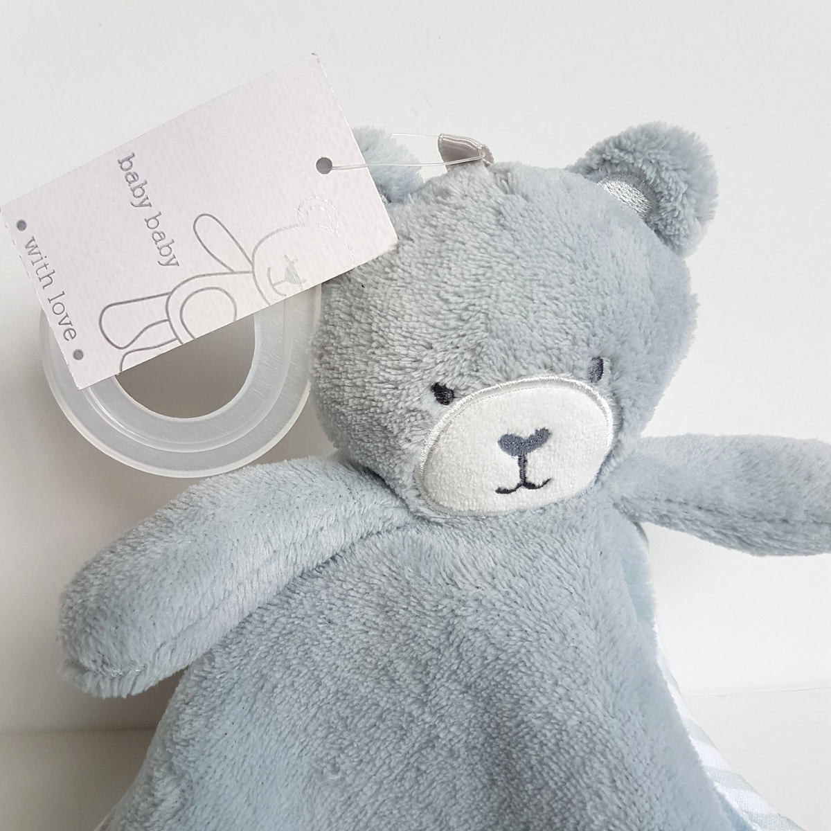 Baby baby BLUE TEDDY BEAR Lovey TAGS Security Comforter Sleep Soother Soft Toy1