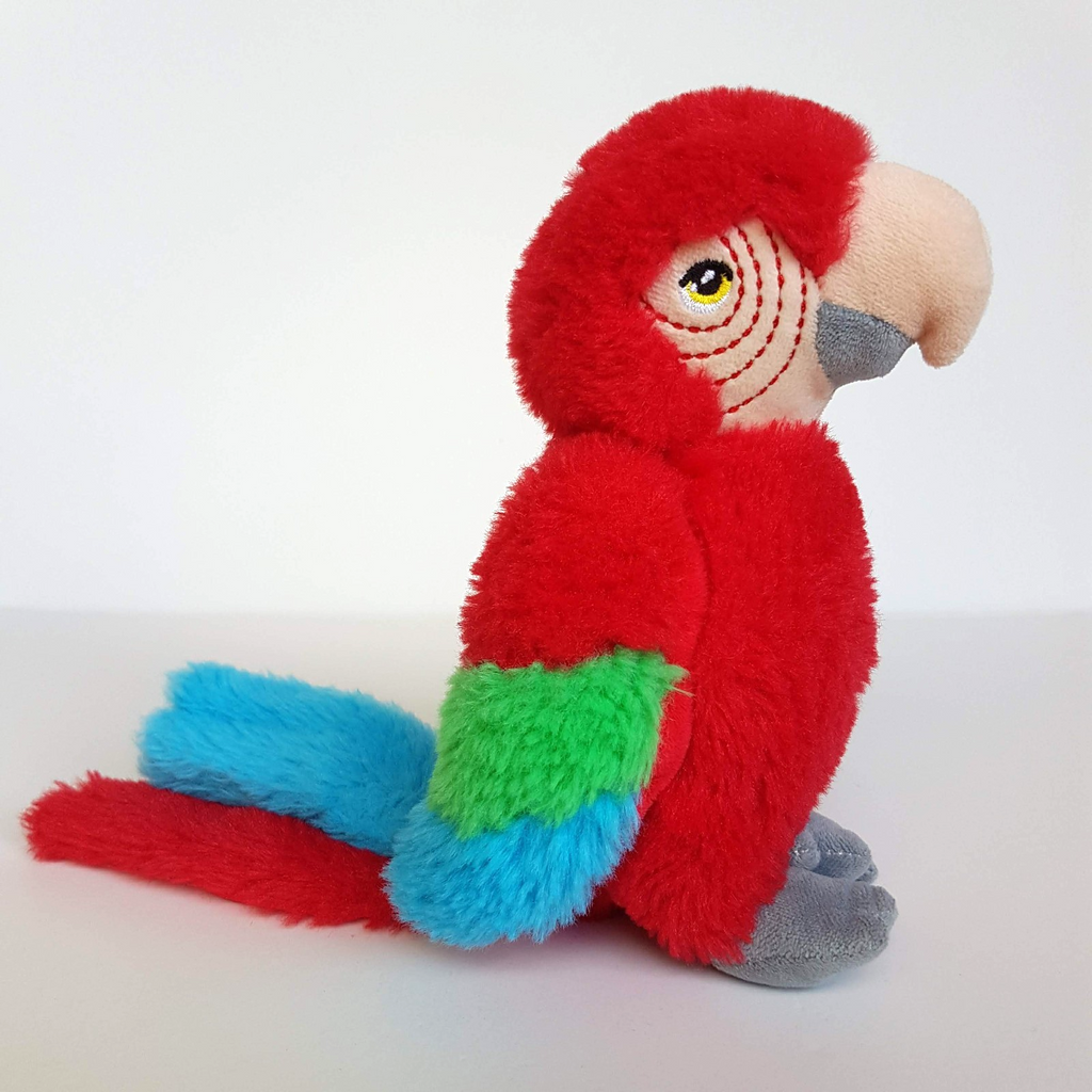 Keel RED PARROT MACAW 18cm Bird Stuffed Animal Soft Toy Red Cute Zoo Birds1
