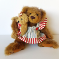 Settler Bears Jointed TEDDY BEAR Mum + Baby Stuffed Animal Soft Toy Cute Dressed0