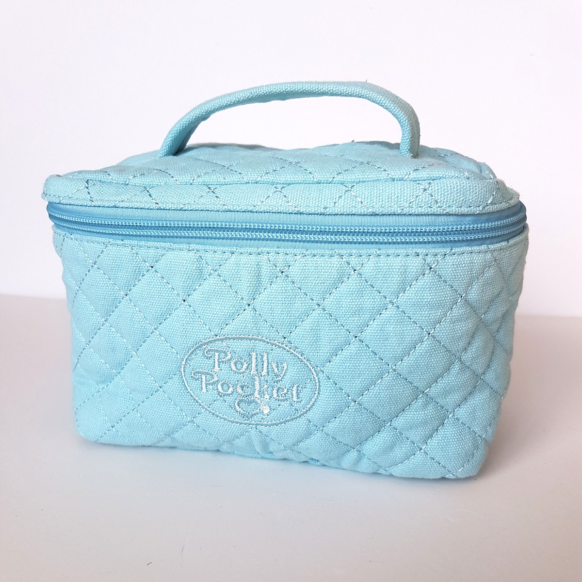 Polly Pocket MAKE UP BAG TOTE Blue Quilted Accessories 12cm Mattel Collectible0