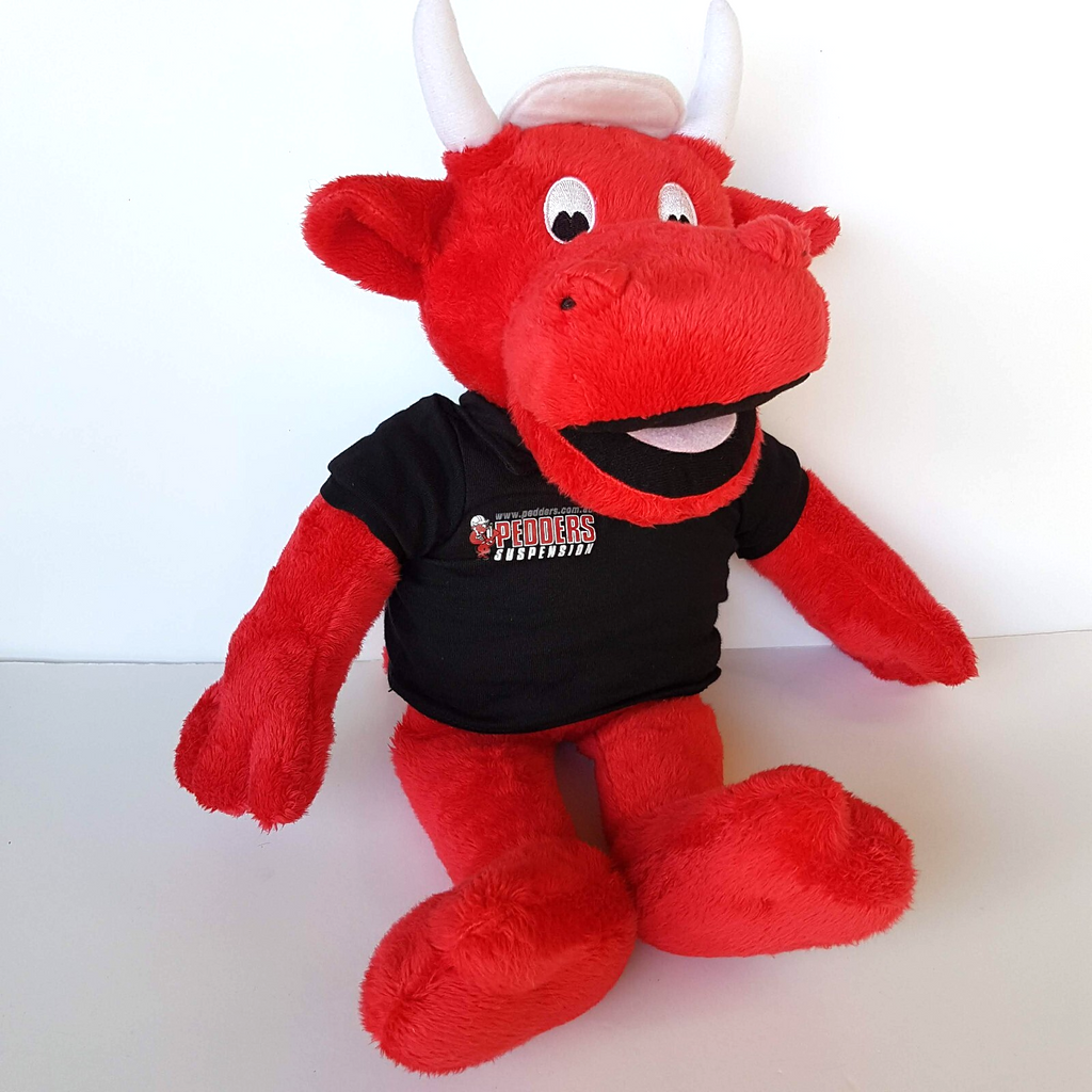 PEDDERS SUSPENSION Bull Mascot Plush Car Auto Advertising Merchandise 44cm Toy0