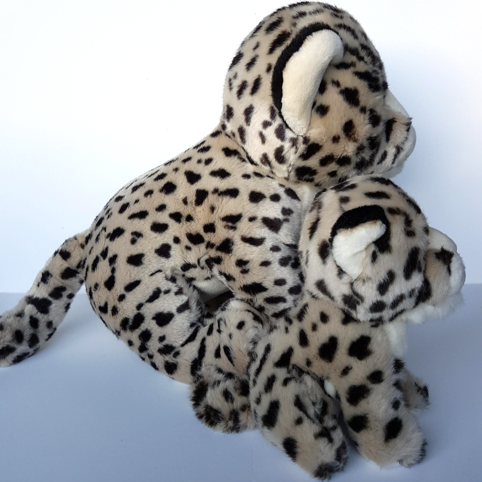 Mum & Baby SNOW LEOPARD Wild Cat SET Plush Cub Stuffed Animal Soft Toy KORIMCO8
