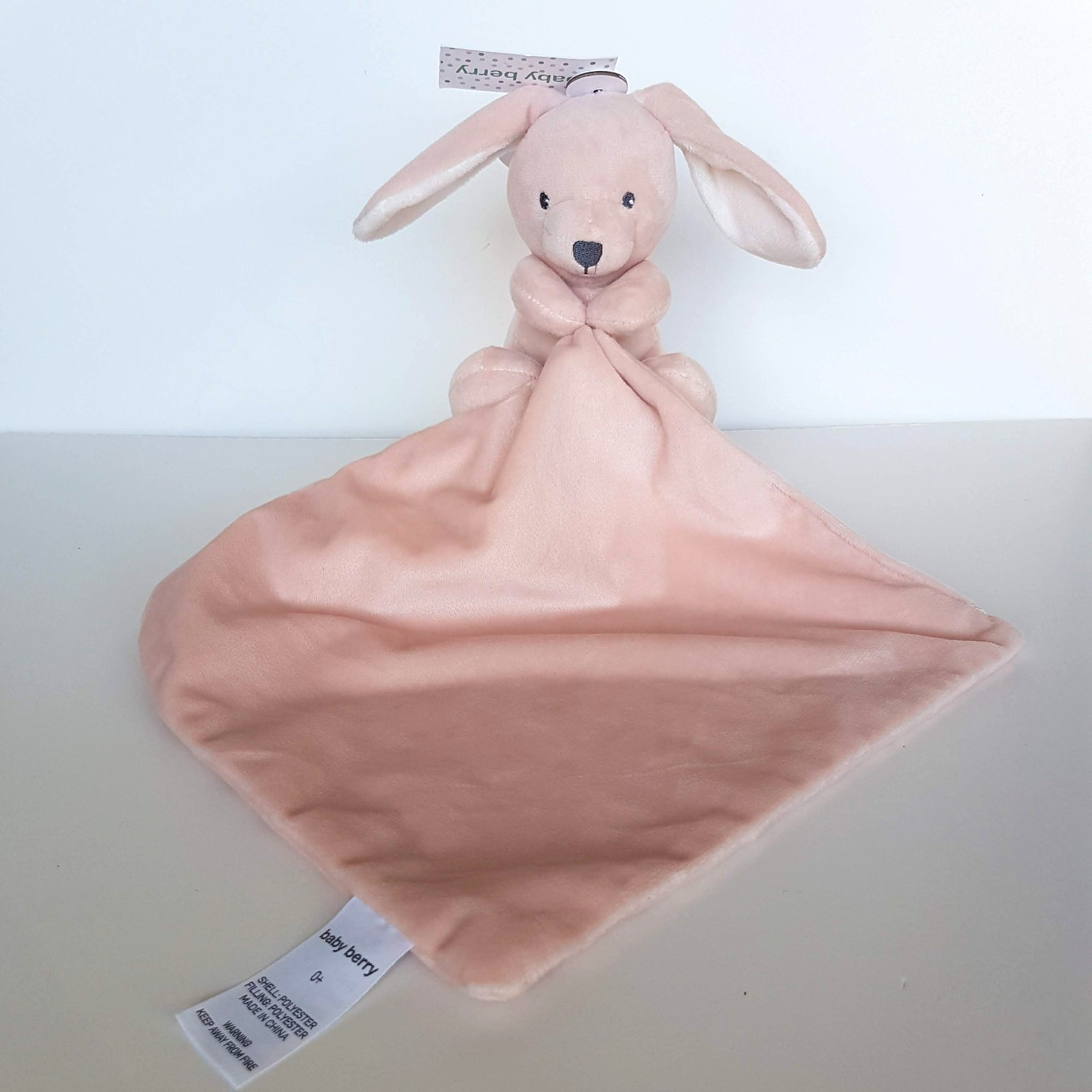 Baby Berry PINK BUNNY RABBIT Lovey Comforter Security Blanket TAGS Soft Toy Cute0
