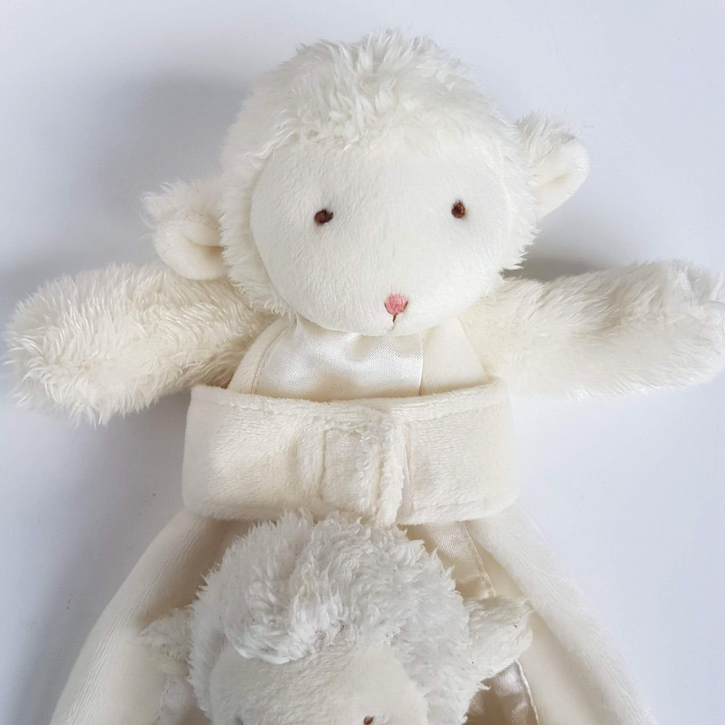 Bunnies By The Bay LAMB SET Plush Security Lovey Comforter + Rattle Soft Toy1