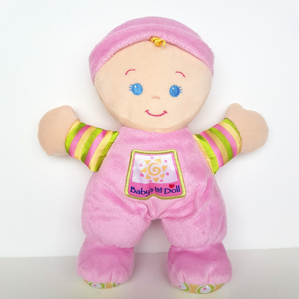 Fisher Price BABY'S 1ST DOLL RATTLE Plush Fabric Rag Doll Comforter Sleep Toy0