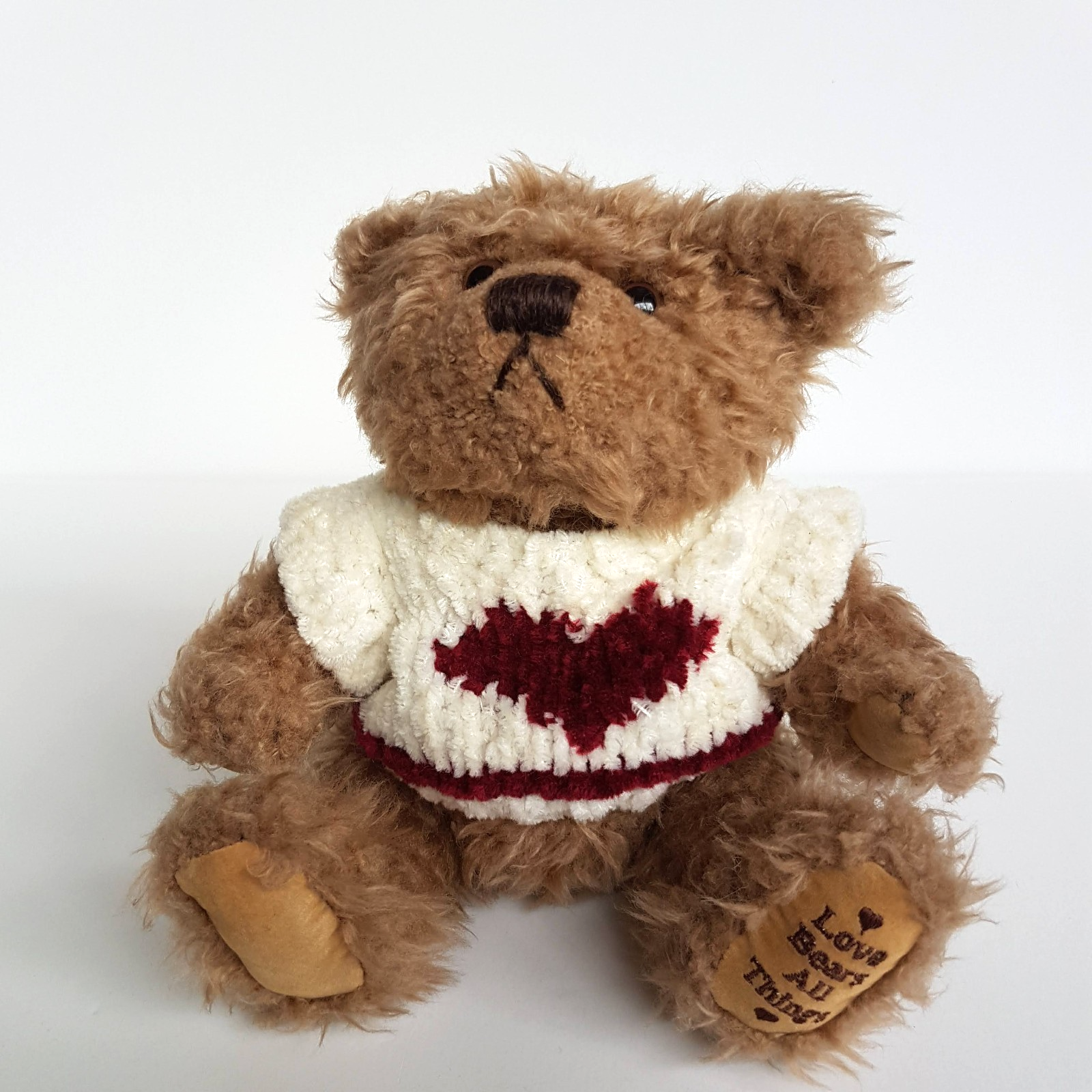 Adorable HEART LOVE BEAR Teddy 15cm Plush Stuffed Animal Soft Toy Knit Jumper1