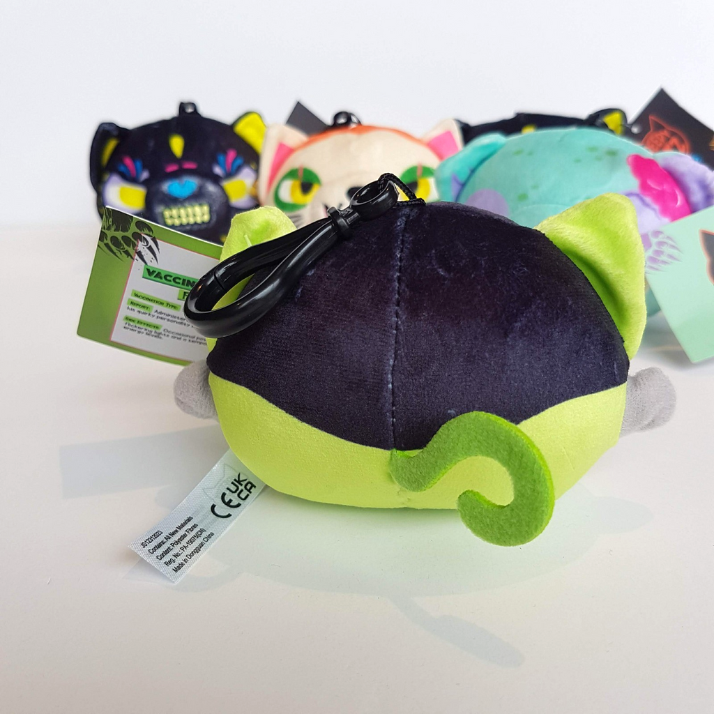 KREEPY KATZ Clip On Key Ring LOT Cat Plush Frankenkitty Fungus Oscuro Kandy Toy6