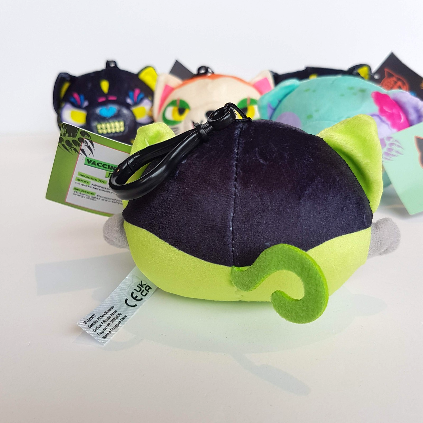 KREEPY KATZ Clip On Key Ring LOT Cat Plush Frankenkitty Fungus Oscuro Kandy Toy6