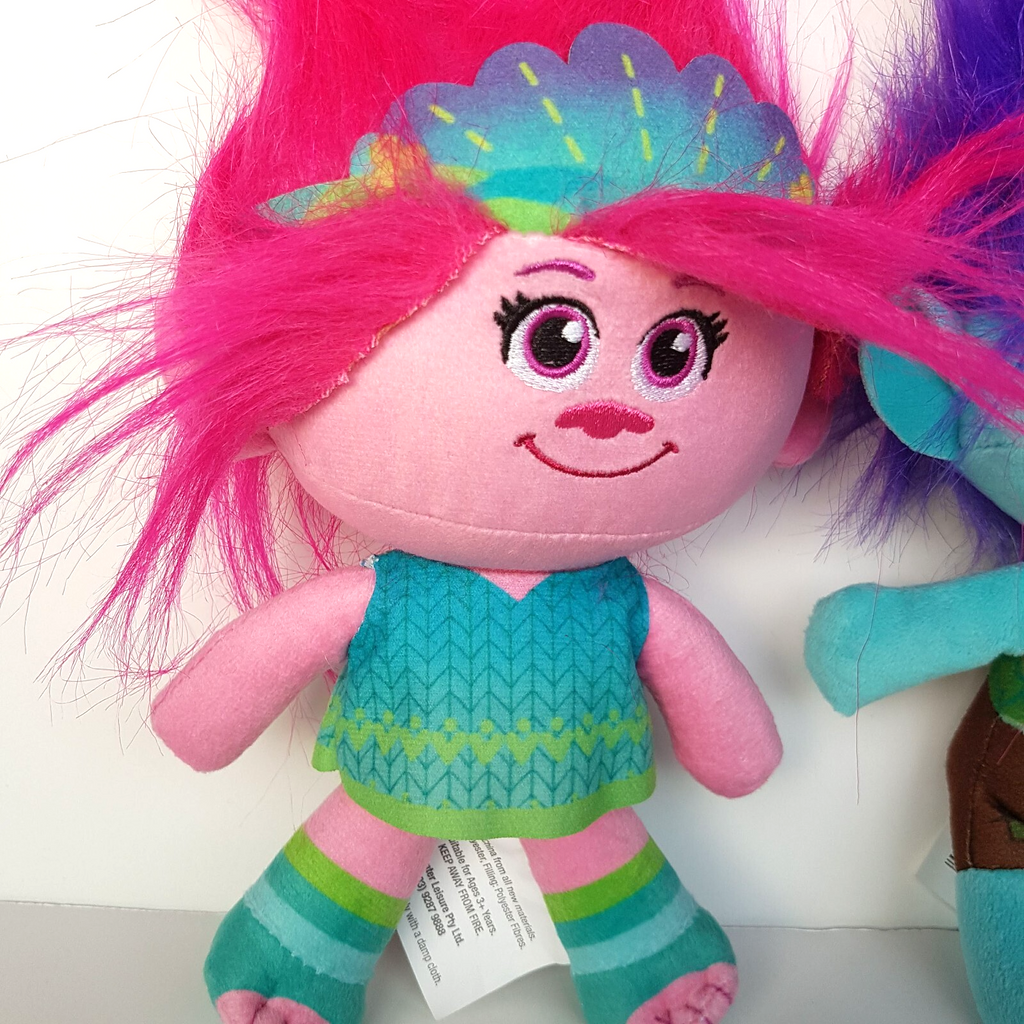 TROLLS Dreamworks POPPY & BRANCH 24cm Character Plush Stuffed Monsters Soft Toys3