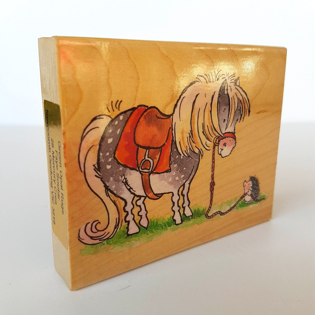 Penny Black MINDING SHELTY Horse Stamp Hedgehog Craft Scrapbooking Animal Stamp1