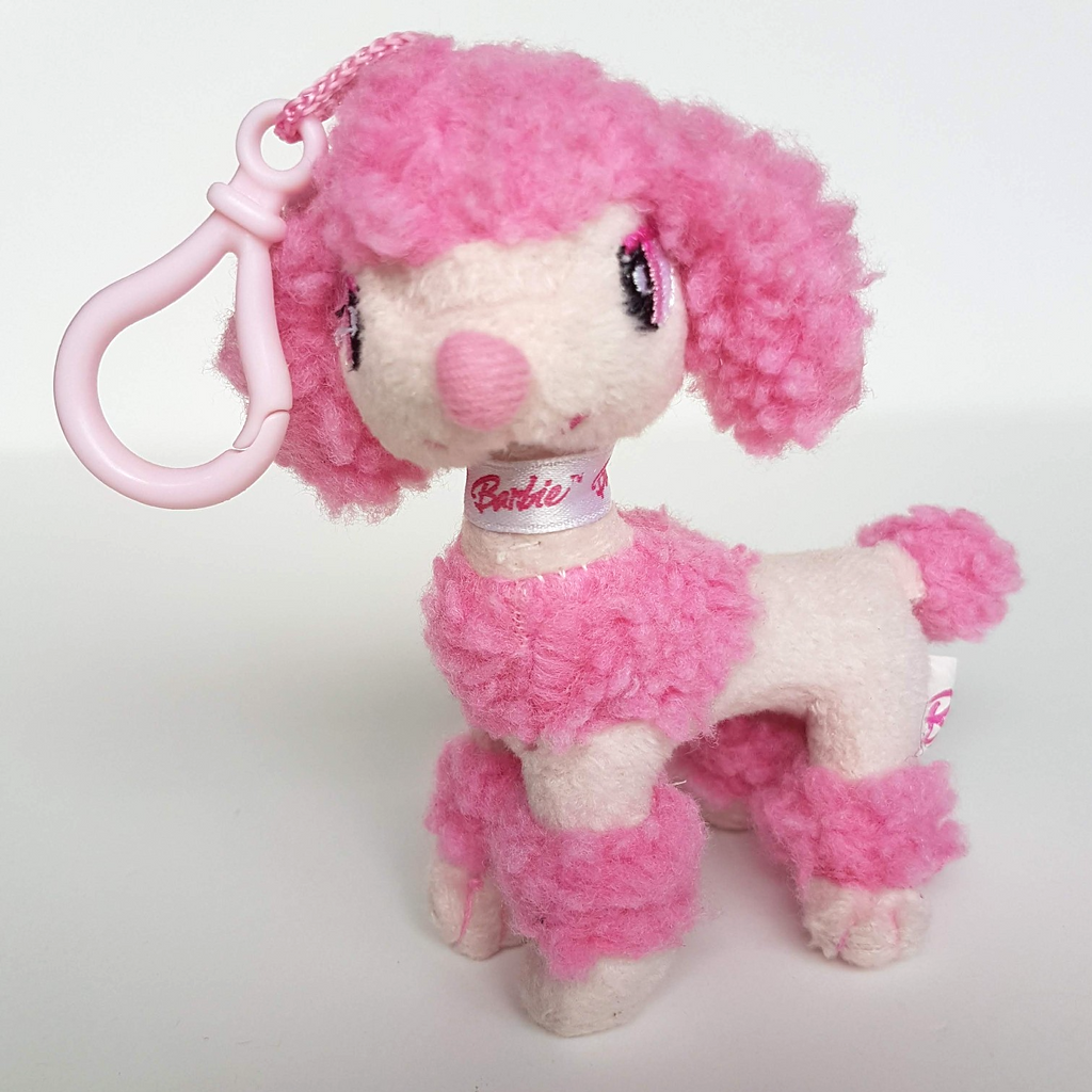 BARBIE PINK POODLE Mattel Key Ring Clip On 2006 Plush Stuffed Animal Soft Toy0