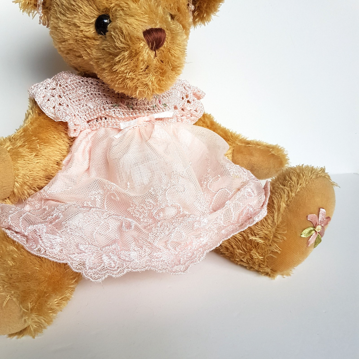 Settler Bears PINK LACE TEDDY Bear 37cm Plush Lace Soft Toy Stuffed Animal Cute3